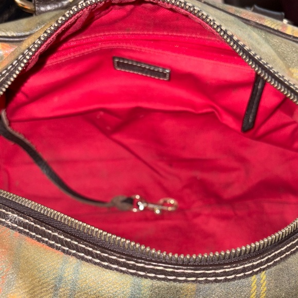 Dooney & Bourke Plaid Satchel in Green and Orange. I Love It, CLOSET CLEAN OUT - Picture 6 of 7